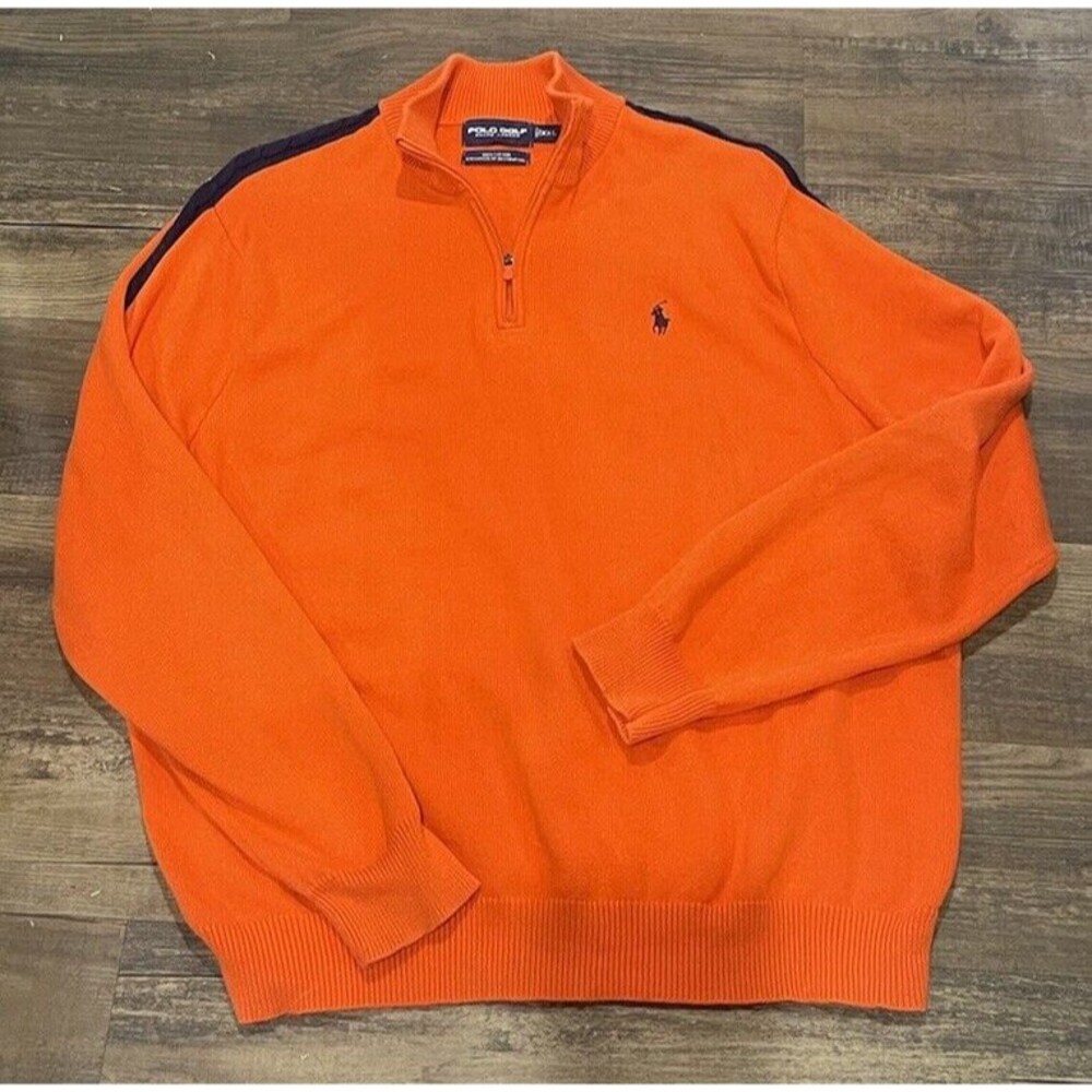 XXL Polo Golf RL Half Zip Org Sweater With BlueCable Accents Golfcore Precise
